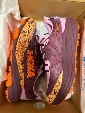 Hoka Kids  Trail Shoes - Purple & Orange Accent